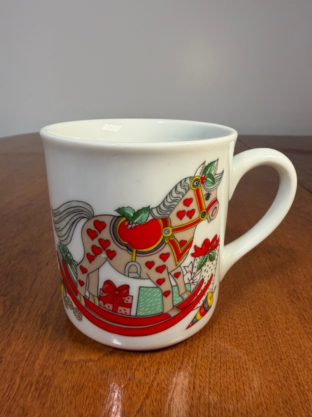 Christmas Rocking Horse Mug Schmidt Porcelana Brasil Holiday Coffee Cup